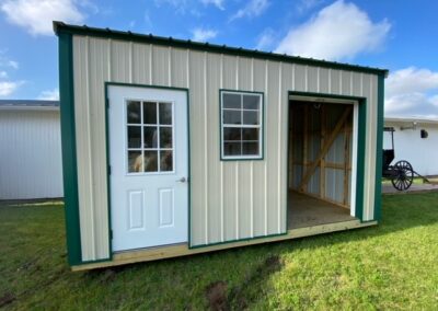 LOCALLY MADE AMISH SHEDS - WOOD FAME WITH METAL SIDING & ROOF