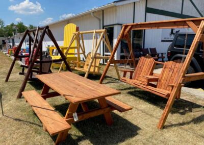 Cedar Picnic Table and Swings