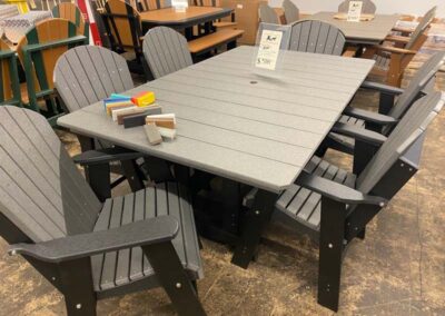 Poly Dining Table and 6 Chairs with Cut out for Umbrella